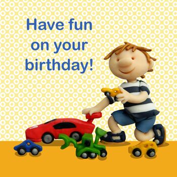 Anniversaire garçon - voitures - carte anniversaire enfant