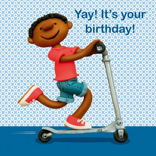 Birthday scooter - child's birthday card