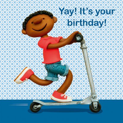 Birthday scooter - child's birthday card