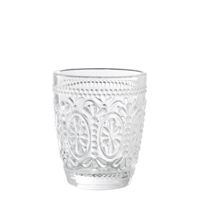 LOW TRANSPARENT GLASS GLASS270ML DECO. FLOWER CUL14986