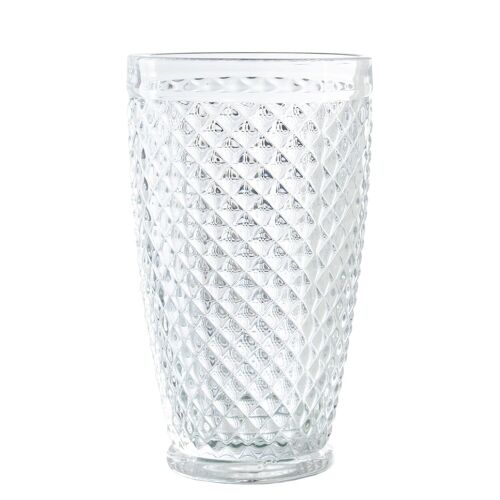 VASO ALTO CRISTAL TRANSPARENTE400 ML DECO. DIAMANTE CUL14959