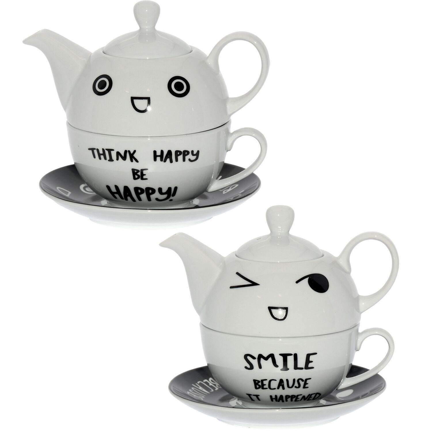 SET 2 TEIERE+TAZZA+PIATTO IN PORCELLANA, TEIERA:420ML TAZZA:250ML CUL9123