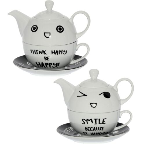 SET 2 TETERA+TAZA+PLATO PORCELANA, TETERA:420ML TAZA:250ML CUL9123