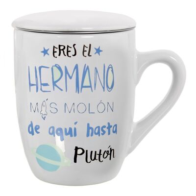 CERAMIC INFUSION MUG HERMANO+91075 W/STAINLESS STEEL FILTER. CUL7255