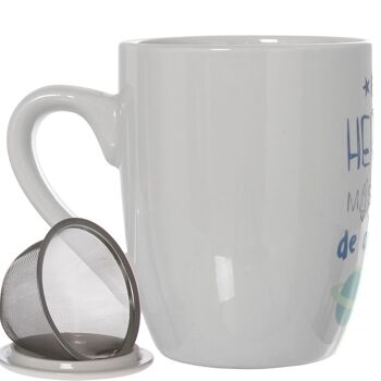 TASSE À INFUSION EN CÉRAMIQUE HERMANO+91075 AVEC FILTRE EN ACIER INOXYDABLE. CUL7255 2