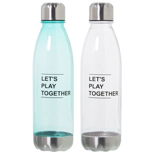 BOTELLA 650ML PS,TAPON ACERO TRANSP./CELESTE SURTIDAS CUL560
