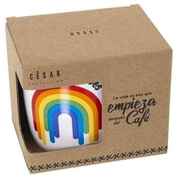 TASSE EN CÉRAMIQUE DÉCORÉE ARC-EN-CIEL, SEULEMENT DE BONNES VIBES CUL7399 2