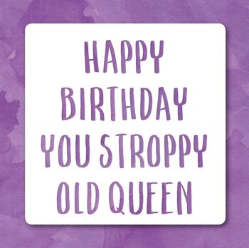 Carte de voeux d'anniversaire vieille reine Stroppy