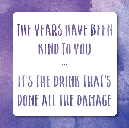 Drink damage birthday greetings card