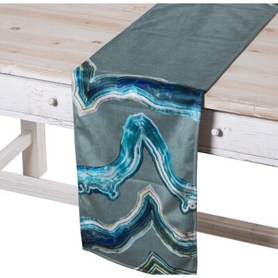 CHEMIN DE TABLE EN VELOURS 180X30CM MINÉRAL VENISE CUL20279