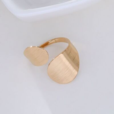 Matte gold ring adjustable from the front