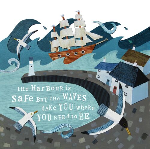 The harbour is safe greetings card