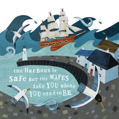 The harbour is safe greetings card