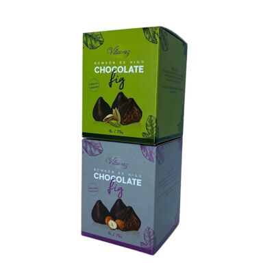 Pack 2 cases of Fig Chocolates with Pistachio and Hazelnut flavor