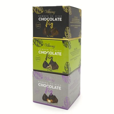 Pack 3 cases of Hazelnut, Pistachio and Crunchy Fig Chocolates
