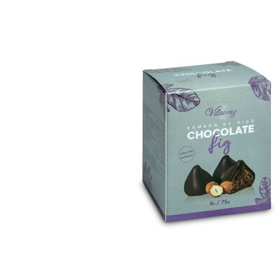 Kiste mit 6 Feigenschokoladen mit Haselnuss- und Kakaocreme