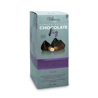 Kiste mit 12 Feigenschokoladen mit Haselnuss- und Kakaocreme