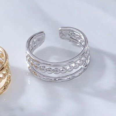 Anillo triple lineas plata