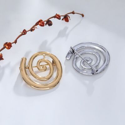 Broche espiral de plata