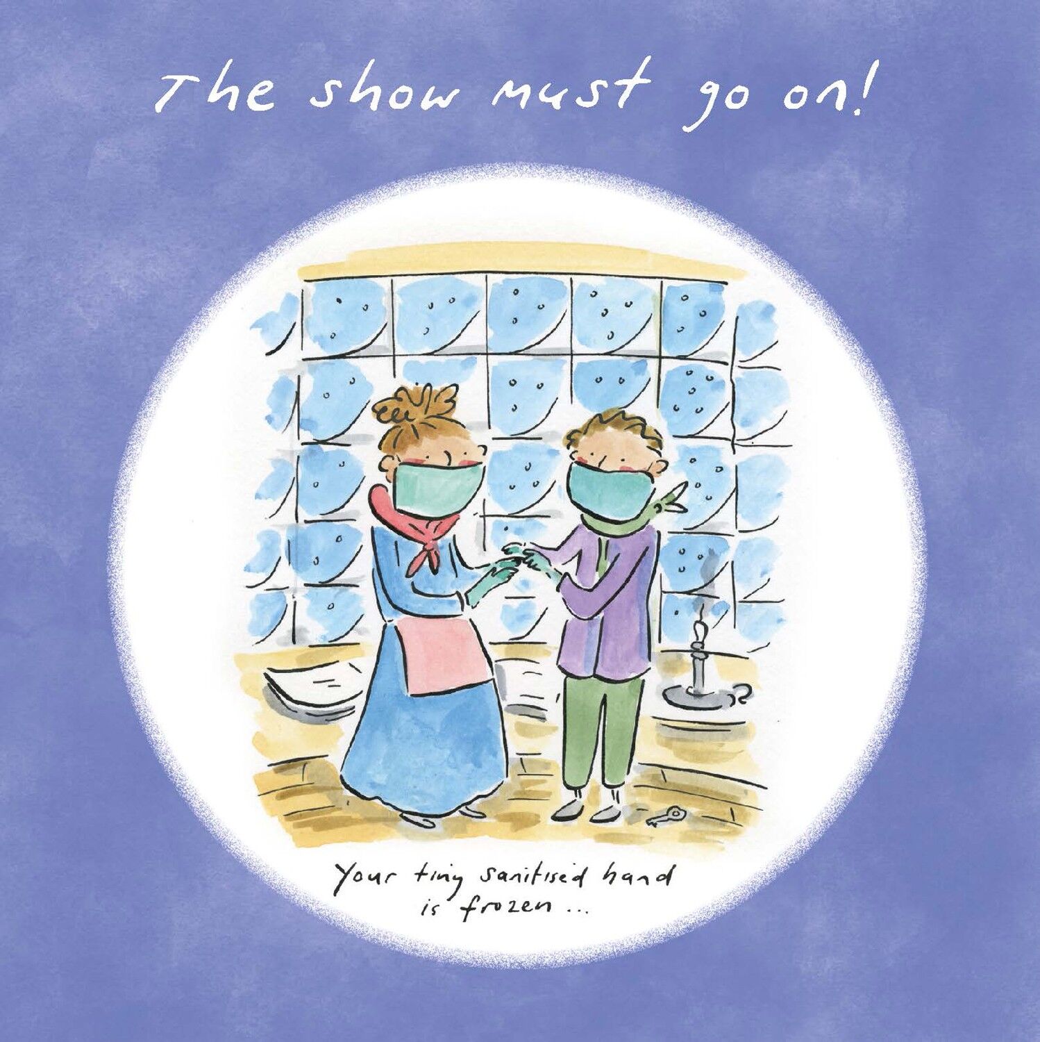 Piccolo biglietto di auguri per le mani igienizzate