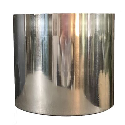 Fioriera in metallo finitura argento lucido 20 x 18 cm
