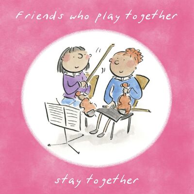 Freunde, die zusammen-Grußkarte spielen