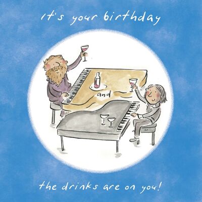 Drinks are on You birthday card
