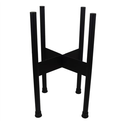Macetero mediano negro con soporte para macetero no incluido 38.5 x 18 cm.