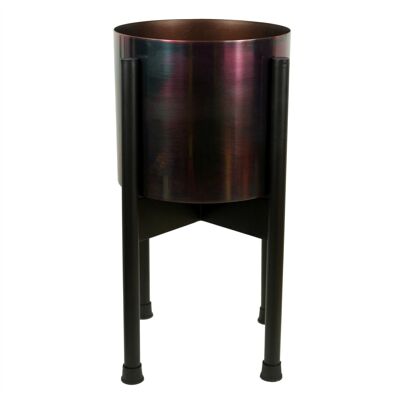 Support de Jardinière en Métal Noir Irisé Arc-en-ciel 38.Conception de feuille de 5 cm x 18 cm Royaume-Uni