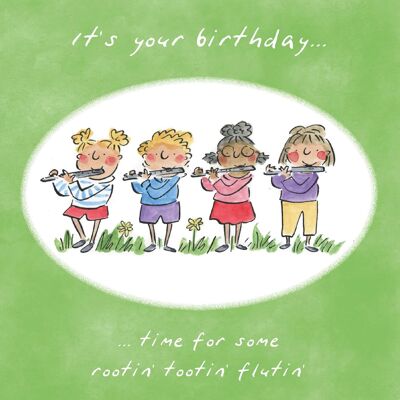 Tarjeta de cumpleaños con flauta de Rootin Tootin