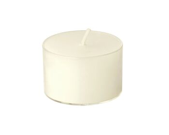 Paquet de 50 bougies chauffe-plat, blanc naturel, couvercle en acrylique 2