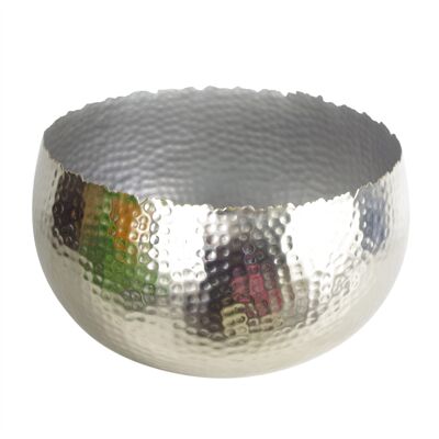 Metal Bowl 32 x 20cm Silver Colour Curvy Edge