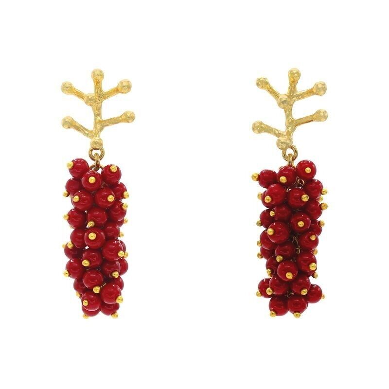 Orecchini in corallo rosso