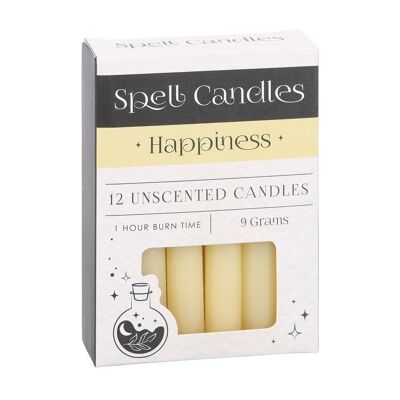 Confezione da 12 candele con incantesimi di felicità