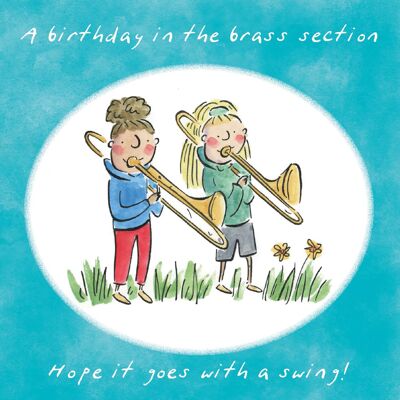 Birthday in the brass section birthday card