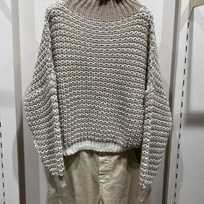 Knitted Funnel Neck Sweater