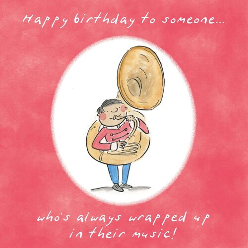 Wrapped up in music birthday card