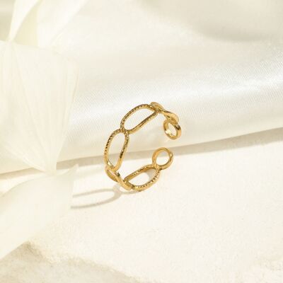 Gold multi rounded circle ring