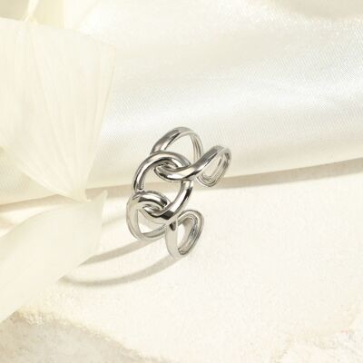 Double knot circle silver ring