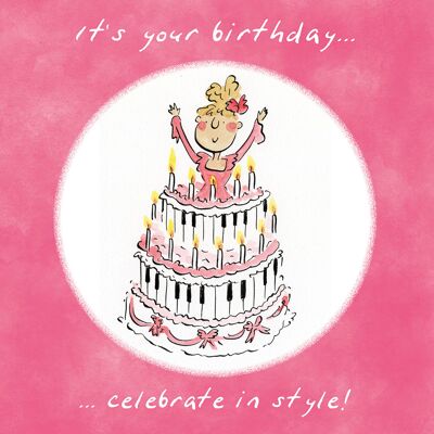 Keyboard cake birthday card