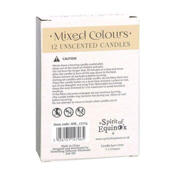 Pack de 12 bougies de sorts de couleurs mélangées 2