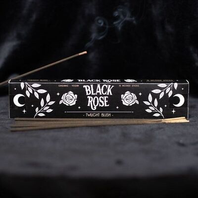 Paquete de 15 varitas de incienso con rubor Crepúsculo de Rosa Negra
