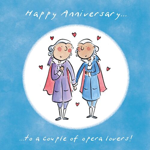 Opera lovers male anniversary card