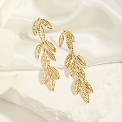 Boucles d'oreilles pendantes feuilles