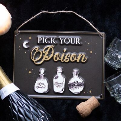 Choisissez votre signe en métal suspendu de poison