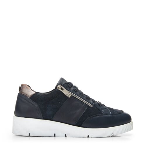 Women's Ambienne Navy Leather Trainers