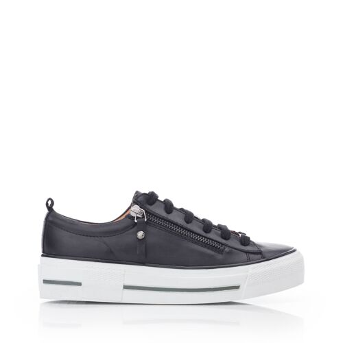 Women's Filician Black Leather Trainers