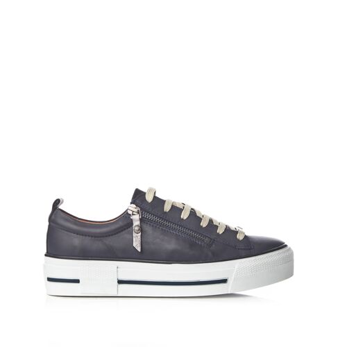 Women's Filician Navy Leather Trainers