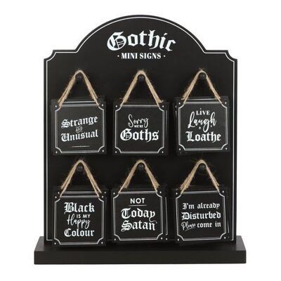 Set of 36 Gothic Mini Signs on Display