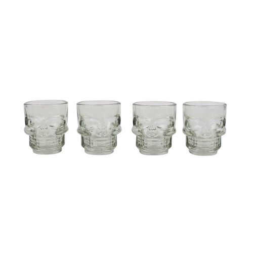 Set of 4 Skull Shot Glasses Set